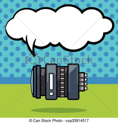 450x470 Camera Lens Doodle Vector Clip Art