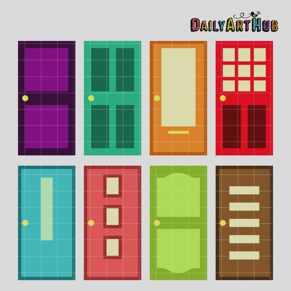 938x940 Amazing Clip Art Door Simple Brown Design Free