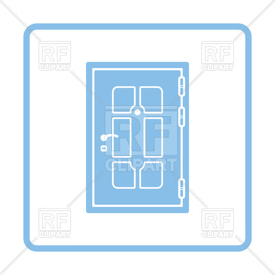 400x400 Apartments Door Blue Icon Royalty Free Vector Clip Art Image