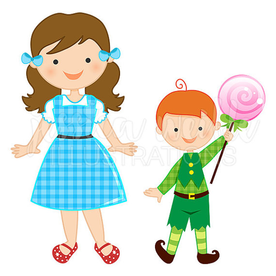 570x570 Just Dorothy And The Munchkins Cute Digital Clipart Wizard