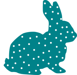 300x294 Bunny Polka Dot Silhouette Clip Art Quilting
