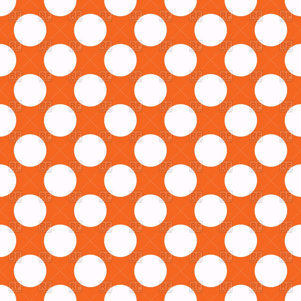 1200x1200 Orange Seamless Polka Dot Background Royalty Free Vector Clip Art