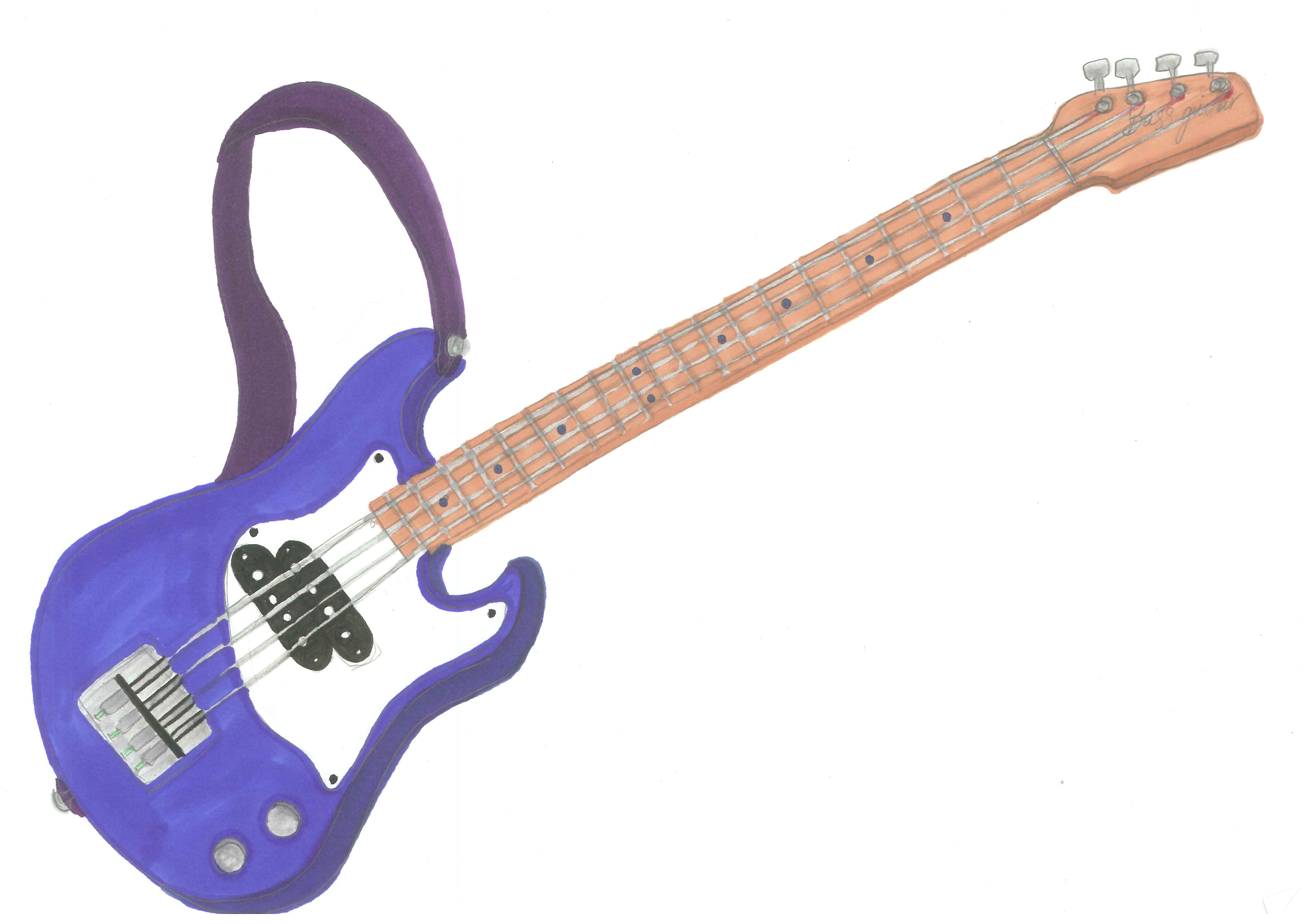 4680x3307 Pretty Design Bass Guitar Clipart Drawing Of Electric Line Art