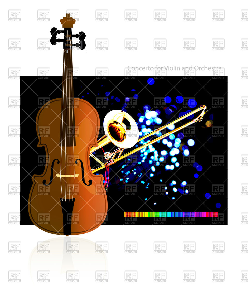 1024x1200 Violin And Trumpet On Abstract Background Royalty Free Vector Clip