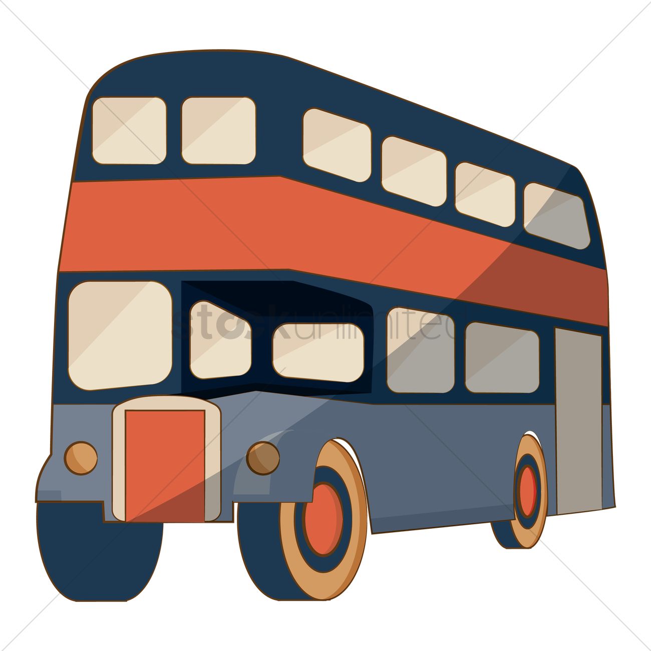 1300x1300 Double Decker Bus Vector Image