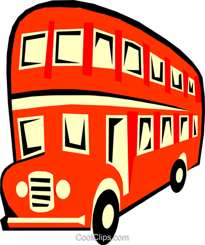402x480 Double Decker Bus Royalty Free Vector Clip Art Illustration