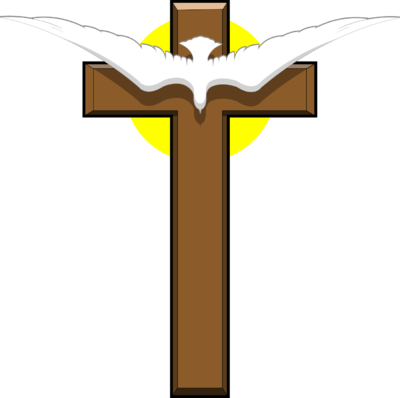 400x398 Cross And Dove Clipart
