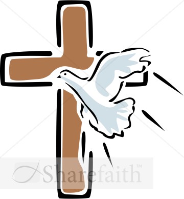 360x388 Cross With Dove Clipart
