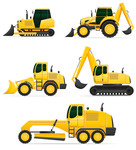 136x150 Yellow Roadgrader, Dozer Royalty Free Vector Clip Art Image