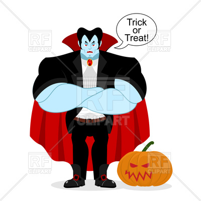 400x400 Dracula And Pumpkin Royalty Free Vector Clip Art Image