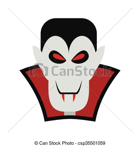450x470 Vampire Dracula Icon In Flat Style Isolated On White Background.
