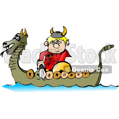 400x400 Viking Boy Traveling In A Dragon Boat While Armed With A Sword