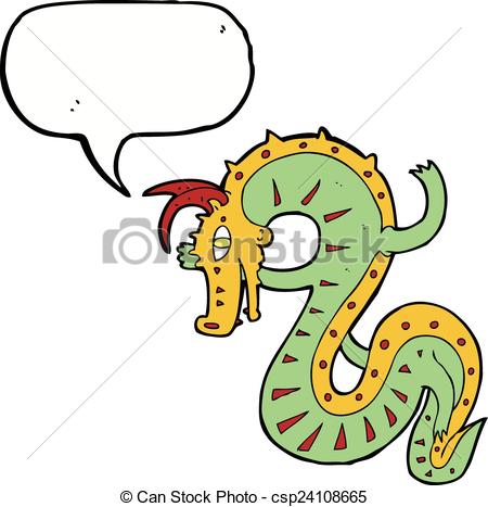450x467 Saxon Dragon Cartoon With Speech Bubble Clip Art Vector
