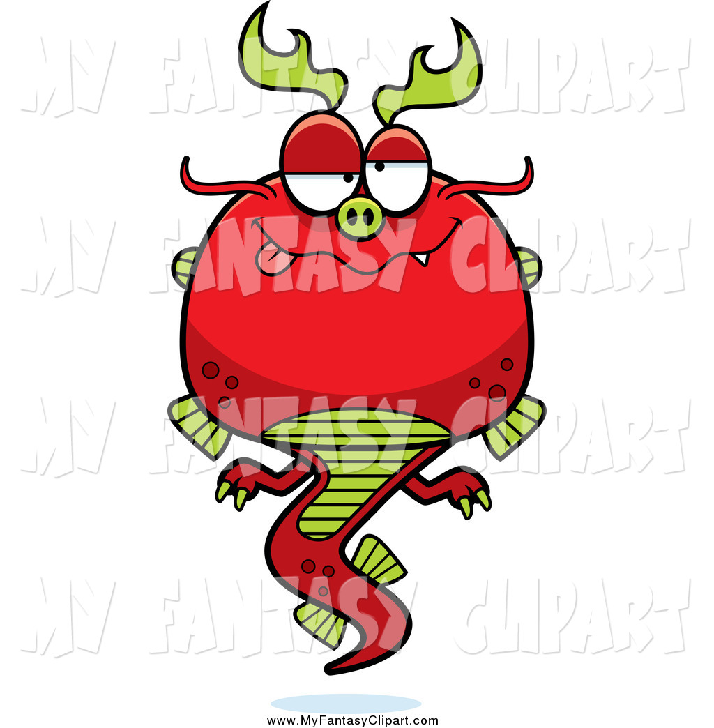 1024x1044 Clip Art Of A Drunk Red Chinese Dragon By Cory Thoman