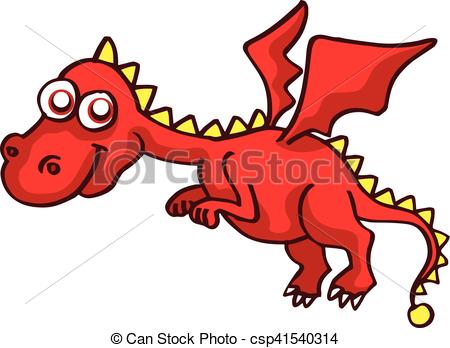 450x348 Red Dragon Funny Cartoon Design For Kids Vector Vector Clip Art