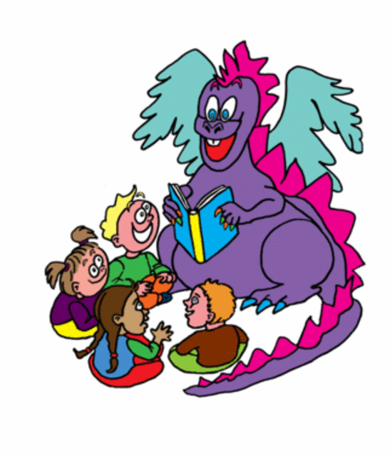 547x640 Simone Maxwell Artwork Dragon Reading To Kids Original Computer