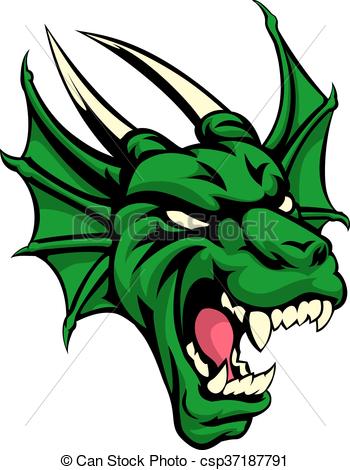 350x470 Dragon Mean Animal Mascot. An Illustration Of A Dragon Eps