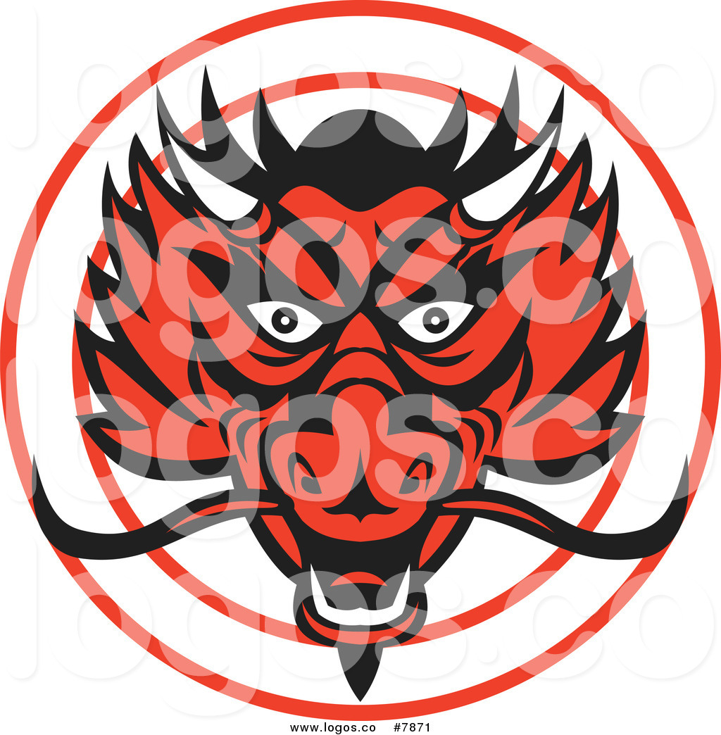 1024x1044 Royalty Free Clip Art Vector Red Chinese Dragon Head Logo By