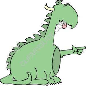 300x299 Clipart Of A Pointing Dragon