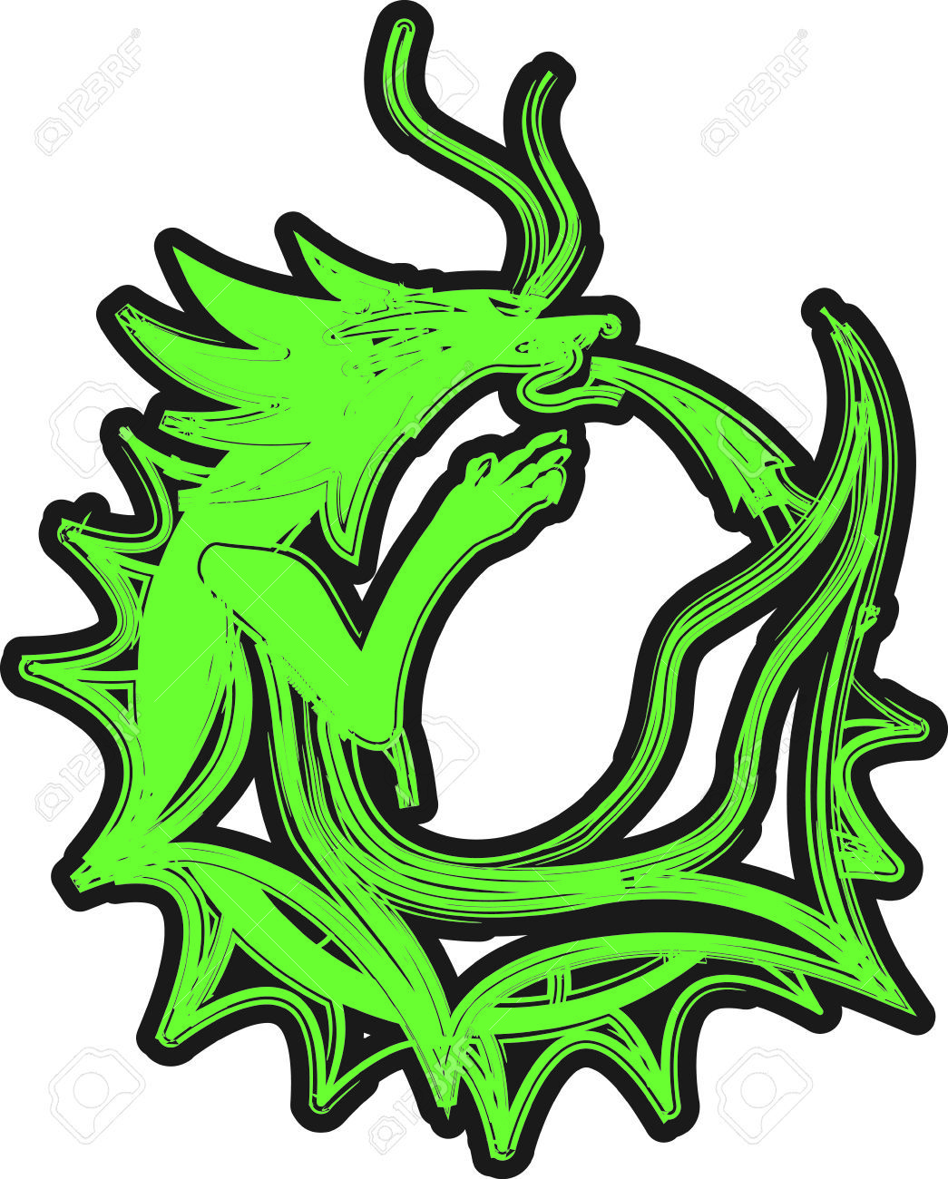 1045x1300 Silhouette Of Ouroboros (Dragon Eating Its Own Tail) As Emblem