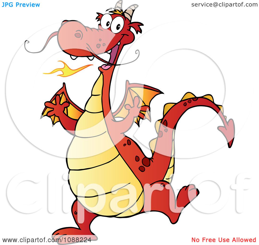 1080x1024 Clipart Happy Red Dragon Dancing