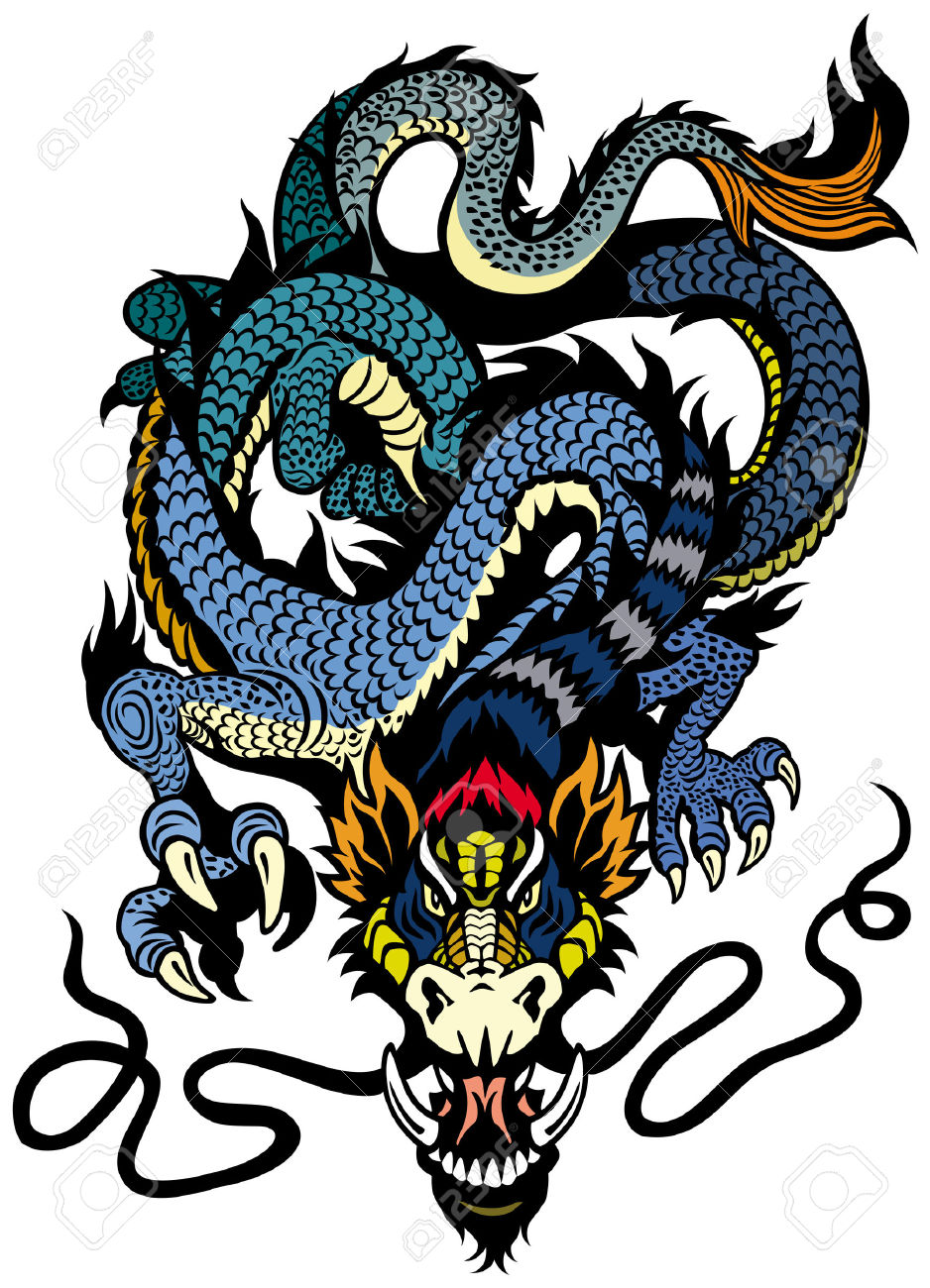 938x1300 Collection Of Colored Dragon Tattoo On White Background