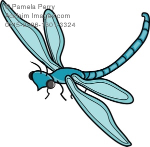 300x293 Clip Art Illustration Of A Cartoon Dragonfly