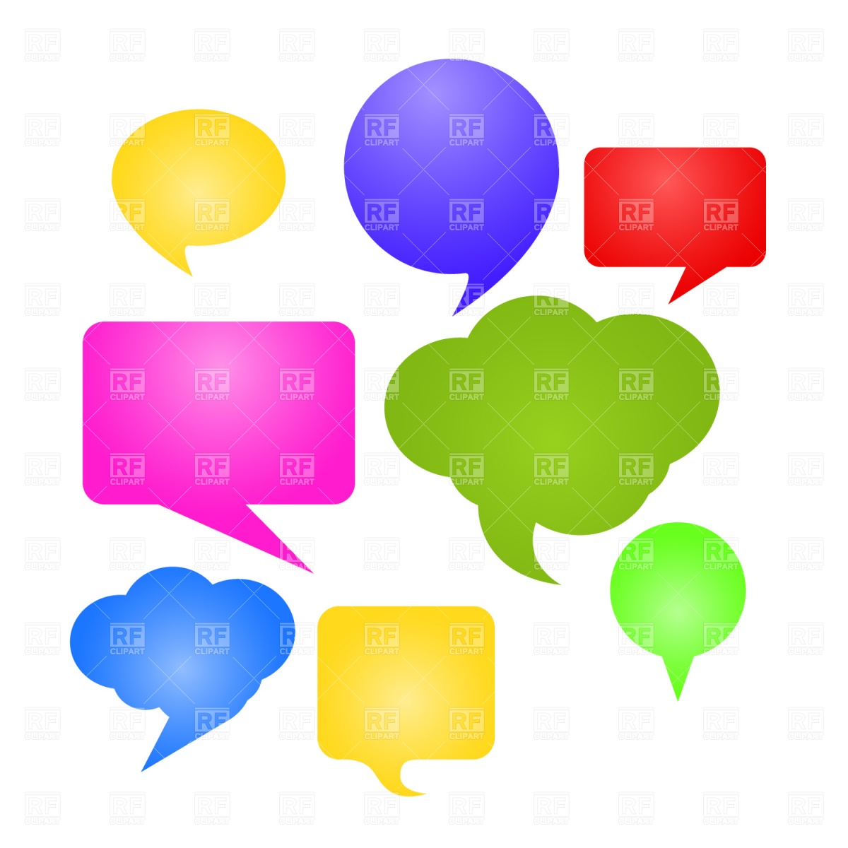 1200x1200 Speech Bubble Icons Royalty Free Vector Clip Art Image