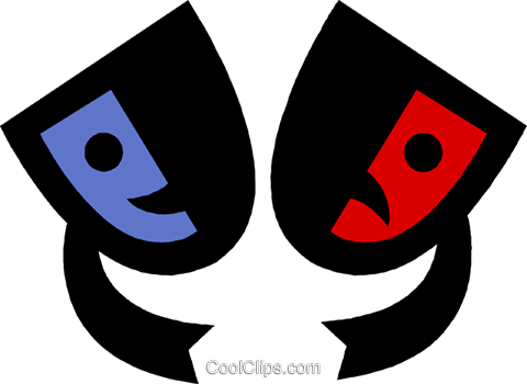 480x350 Theatre Masks Royalty Free Vector Clip Art Illustration Vc019296