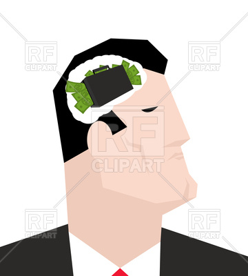 360x400 Thinking Businessman, Dream Of Wealth Royalty Free Vector Clip Art