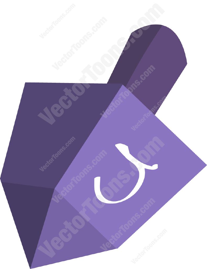 789x1024 Purple Dreidel Cartoon Clipart Vector Toons