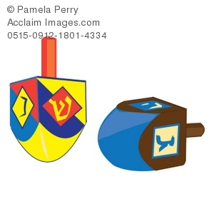 300x300 Clip Art Illustration Of Two Dreidels
