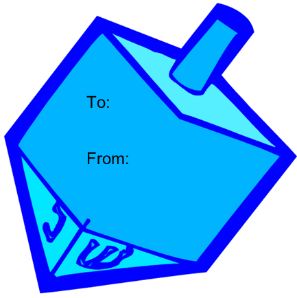 433x434 Hanukkah Dreidel Printable Gift Tag