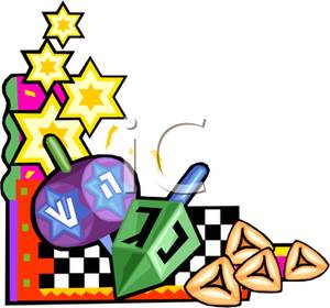 300x280 Royalty Free Clipart Image Two Dreidels With The Star Of David