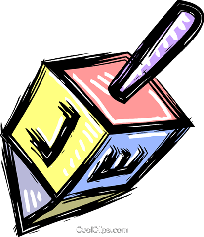 413x480 Spinning Dreidel Royalty Free Vector Clip Art Illustration