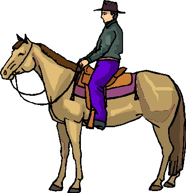384x399 Horse Riding Clipart Guy