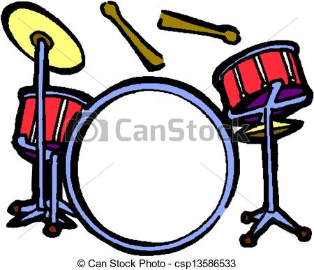 450x387 Colouful Clipart Drum Set