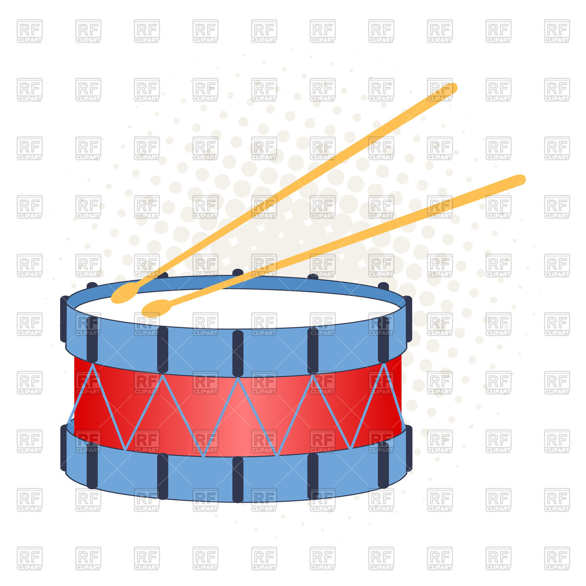 1200x1200 Illustration Of A Big Toy Drum On A White And Dot Background
