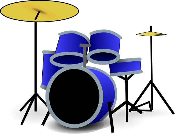 600x461 Blue Drum Set Clip Art