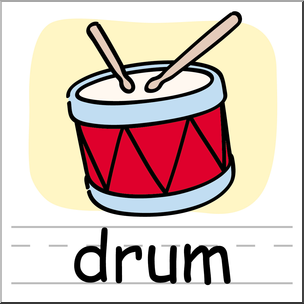 304x304 Clip Art Basic Words Drum Color Labeled I Abcteach
