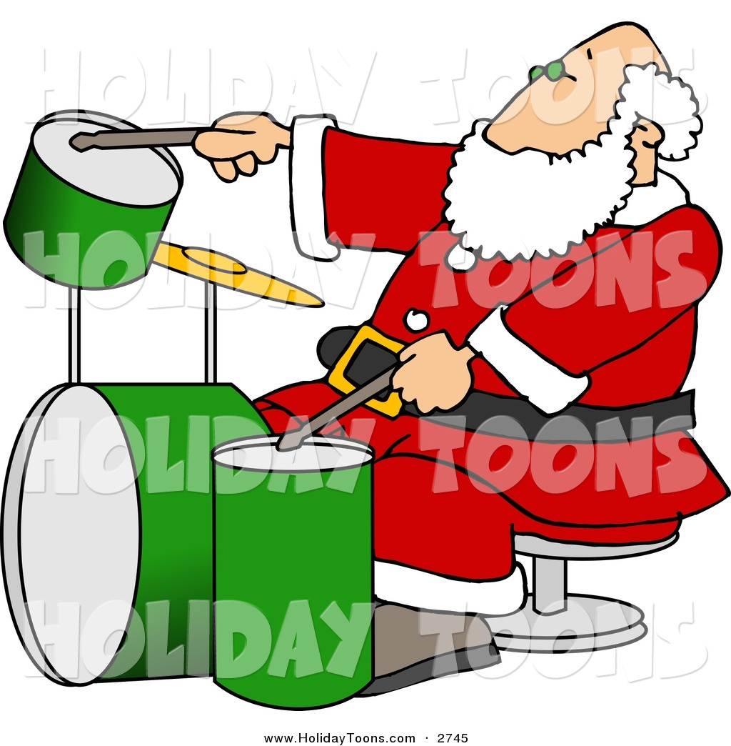 1024x1044 Royalty Free Holiday Clipart Of A Festive Santa Claus Playing