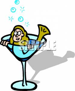 249x300 Clip Art Image A Drunk Mermaid In A Martini Glass