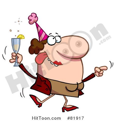 450x470 Royalty Free (Rf) Clipart Illustration Of A Drunk Dancing Lady