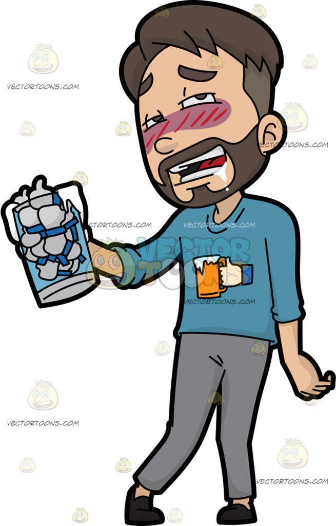 655x1024 A Man Drunk On Facebook Likes Cartoon Clipart Vector Toons