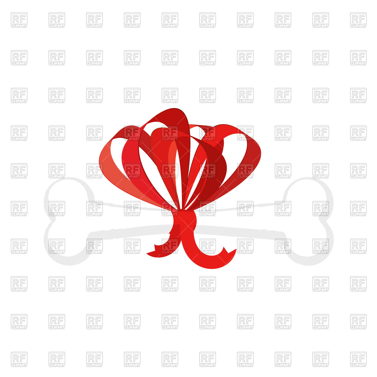 1200x1200 Dog Gift. Bone With Bow. Royalty Free Vector Clip Art Image