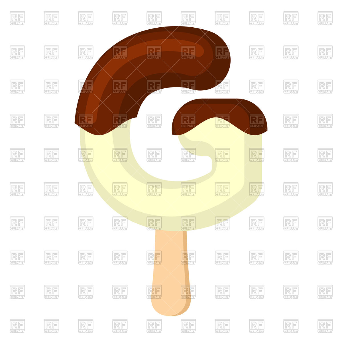 1200x1200 Letter G Ice Cream Font Royalty Free Vector Clip Art Image