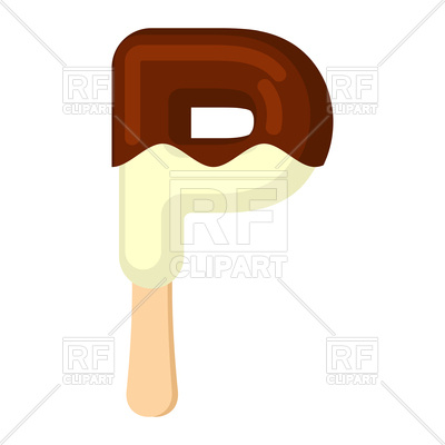 400x400 Letter P Ice Cream Font Royalty Free Vector Clip Art Image