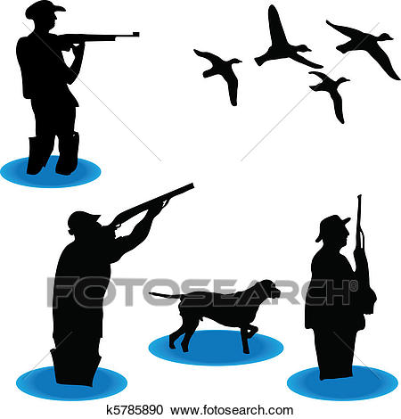 450x470 Duck Hunting Silhouette Clipart