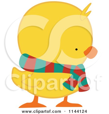 450x470 Cartoon Of A Cute Christmas Duckling Or Chick In A Gift Box