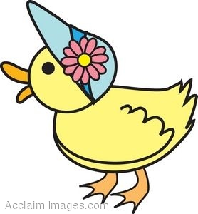 278x300 Clip Art Picture Of A Duck Wearing An Easter Bonnet
